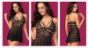 Babydoll e Tanga OB838 preto