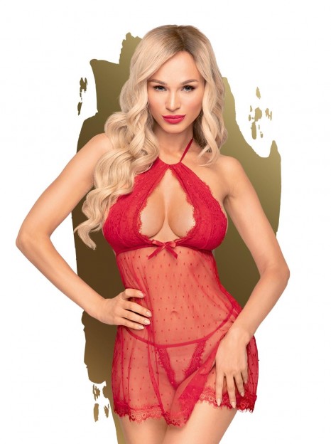 Amor Perfeito camisa de noite e tanga em vermelho