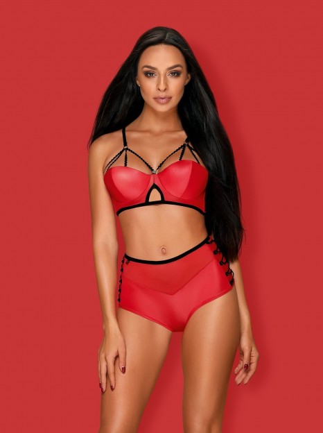 Leatheria conjunto vermelho/preto