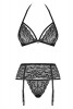 OB838 Conjunto Lingerie 3 peças preto