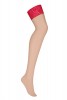 Jolierose meias de liga vermelho/pele