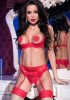 Lingerie 3 peças CR4191 vermelho