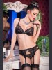 Lingerie 3 peças CR4192 preto