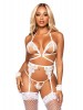 Lingerie com Soutien aberto 4 peças branco