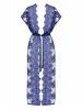 Flowlace robe em renda azul