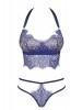 Flowlace conjunto de lingerie em renda azul (copas almofadadas)