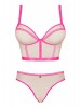 Nudelia mini-corpete e tanga rosa/nude