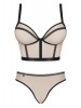 Nudelia mini-corpete e tanga preto/nude