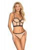 Nudelia mini-corpete e tanga preto/nude