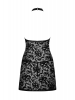 Softily camisa de noite e tanga com relevo de veludo