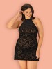 Softily camisa de noite e tanga com relevo de veludo