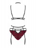 Sugestina conjunto de 3 peças em veludo vermelho