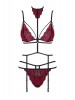 Sugestina conjunto de 3 peças em veludo vermelho