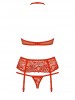 OB838 Conjunto Lingerie 3 peças vermelho