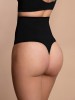 Tanga modeladora de cintura alta sem costuras - preto