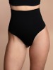 Tanga modeladora de cintura alta sem costuras - preto