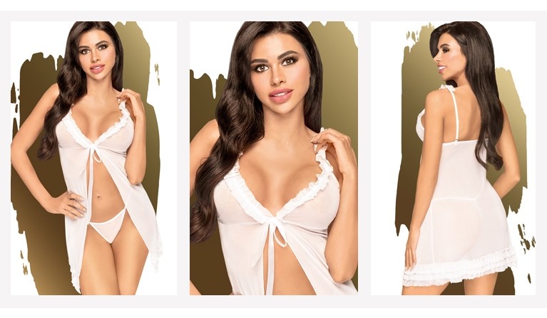 Babydoll e tanga Sunset branco