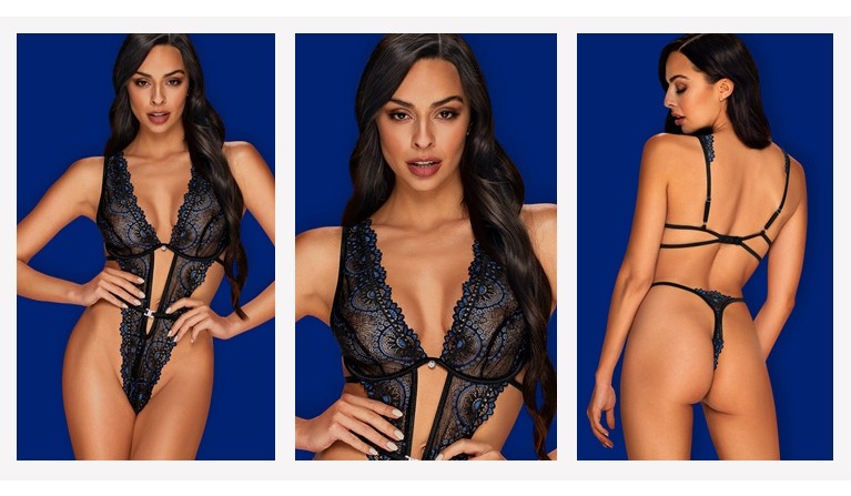 Body Belisis preto/azul