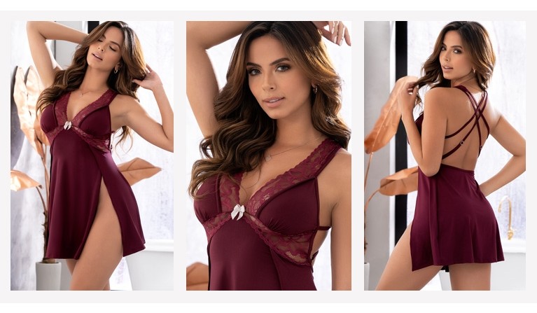 Camisa de dormir MB7397 Burgundy