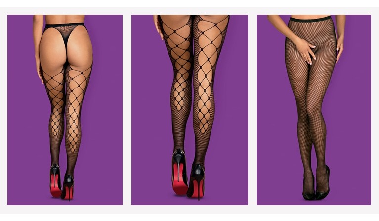 Collants de rede efeito cruzado S233
