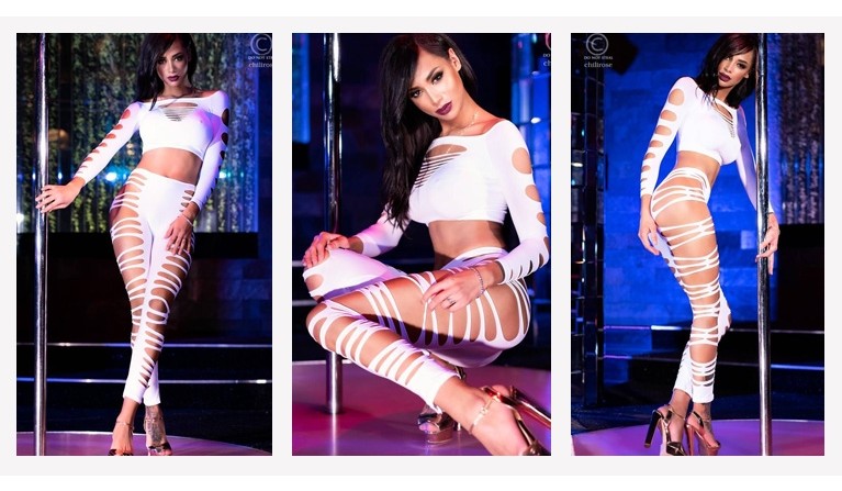 Top e leggings CR-3654 branco