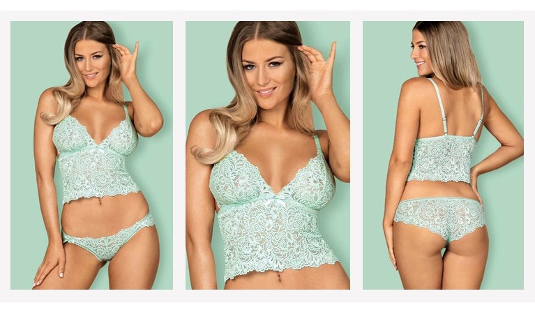 Delicanta top e cuecas cor menta