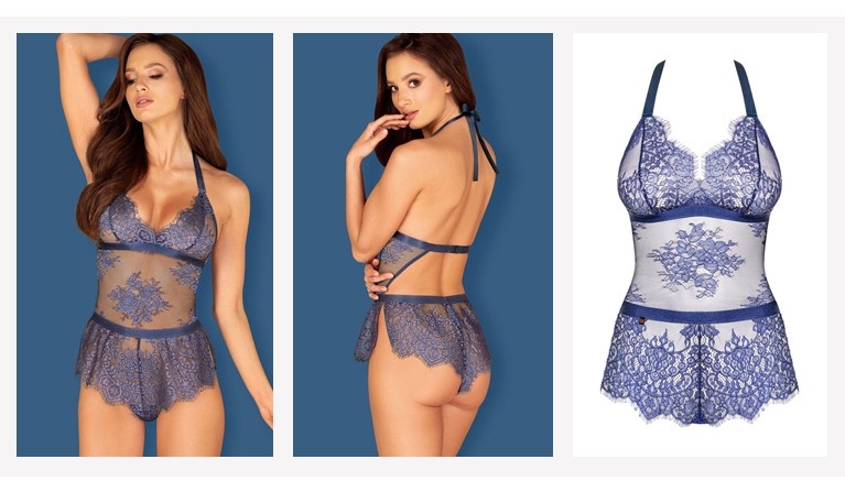 Flowlace body de renda azul