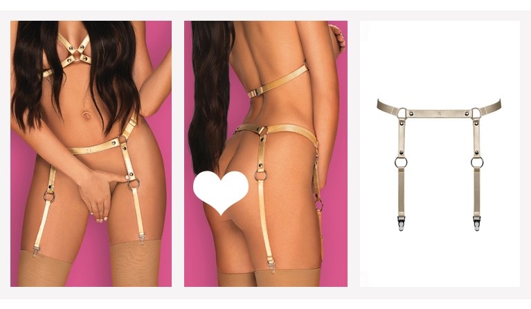 Arnes A764 cinto de ligas dourado