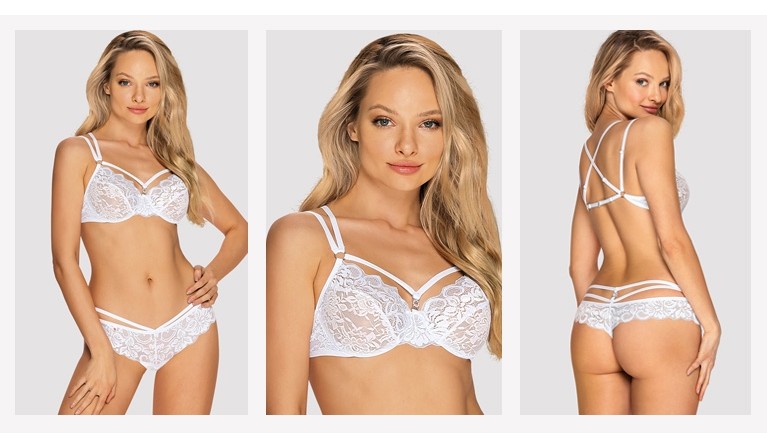 OB860 Soutien e tanga branco