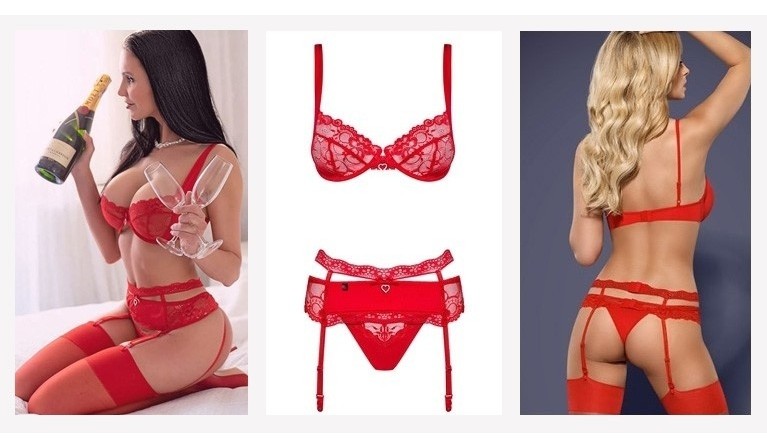 Heartina conjunto 3 peças vermelho