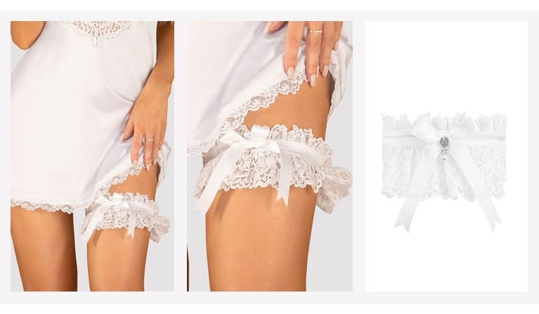 Amor Blanco ligueiro de renda branca com pérola