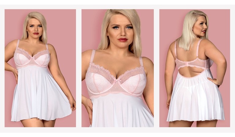 Girlly babydoll e tanga XXL/44 (copas desenhadas para seios grandes)  | Promoção até dia 31.12.22