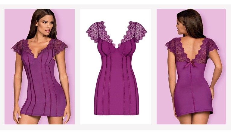 Moketta camisa de noite e tanga Roxo - cor de edição limitada!