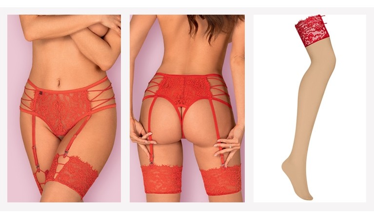 Rediosa Design 2 em 1 - cinto de ligas e tanga