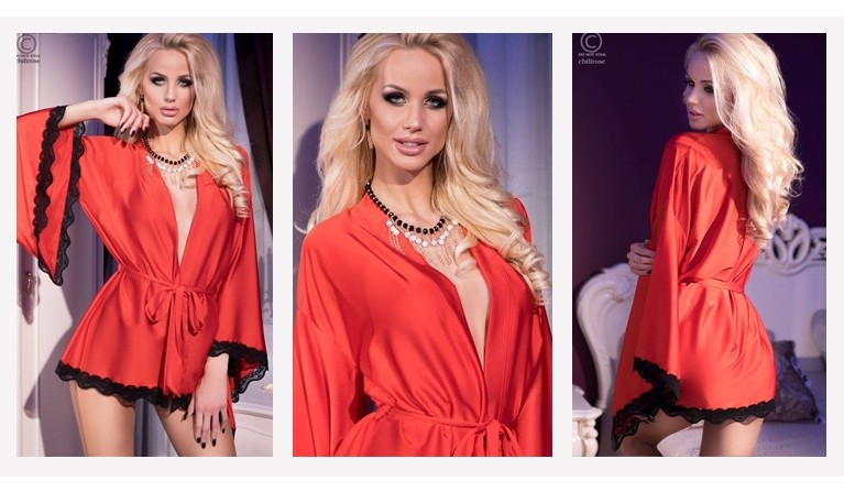 Robe de cetim vermelho CR-4112