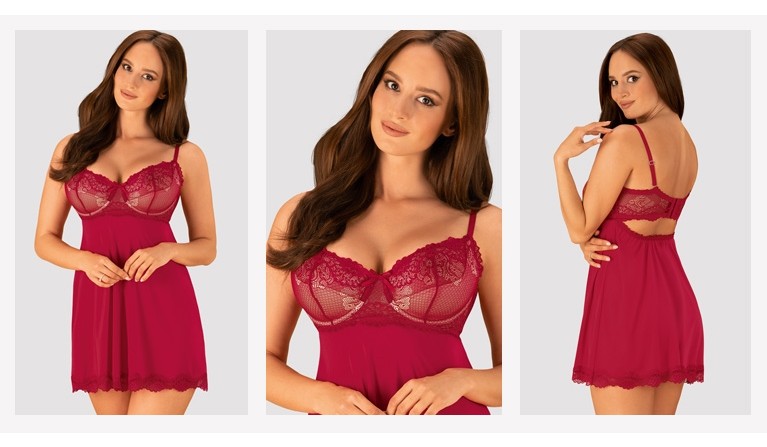 Rosalyne babydoll e tanga (copas desenhadas para seios grandes)