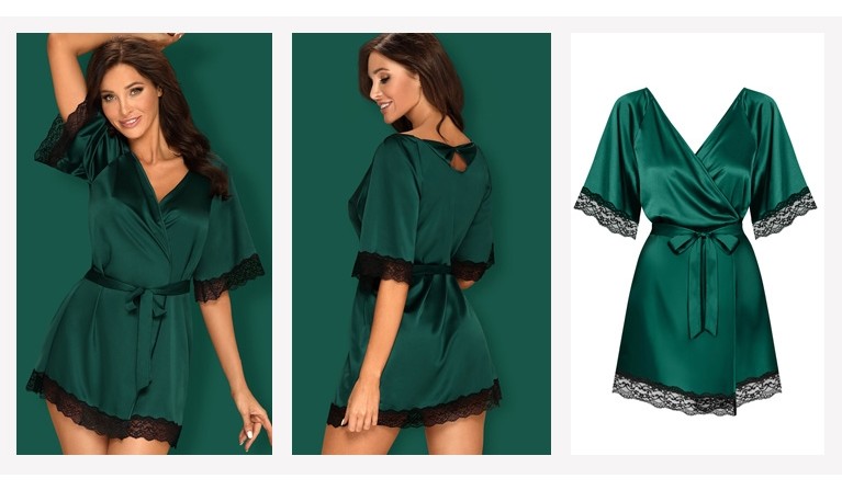 Sensuelia Robe de cetim verde