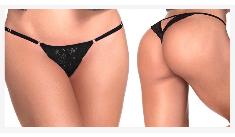 Tanga de renda MB107 preta