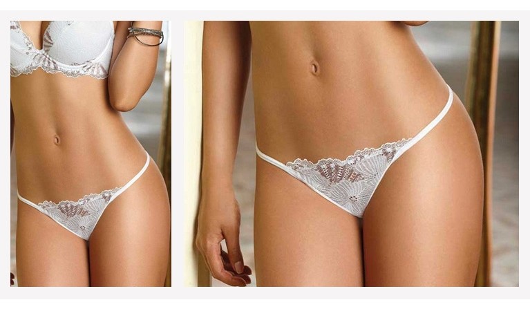 Tanga fio dental CM14911 L/40 branco/dourado  | Promoção até dia 31.12.22