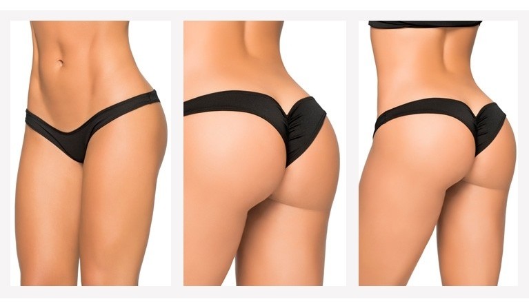 Tanga decotada MB3015 (preto liso)