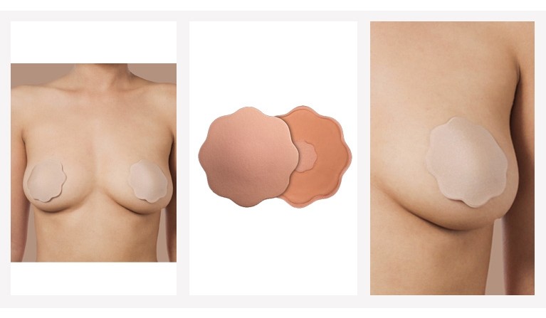 Tapa-mamilos de silicone cor pele 1 par