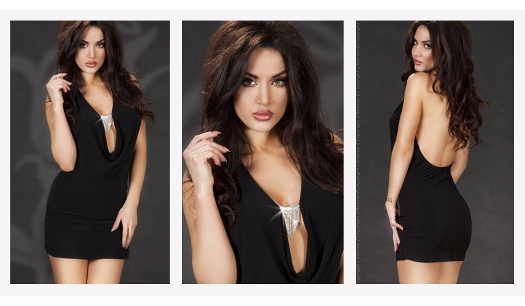 Vestido com brilhantes CR-3636