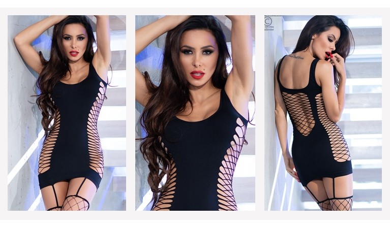 Vestido CR-4336 Preto (incluí meias)