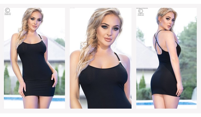 Vestido e tanga CR-4380 preto