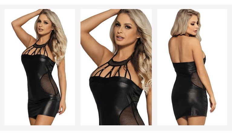Vestido sexy com tiras